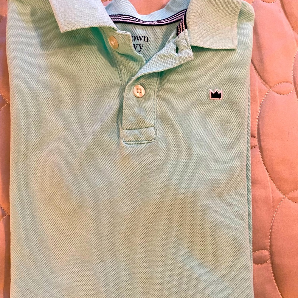 Crown and ivy boys size M (8-10) polo shirt mint green